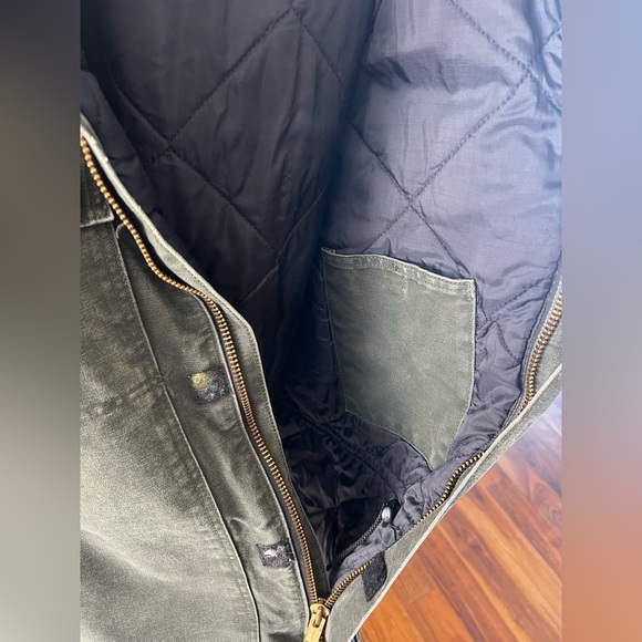 VTG Carhartt Arctic Jacket Quilt Lined Mens Large C26 MOS Green - Picture 13 of 15